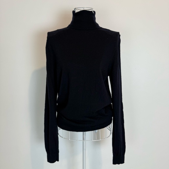 Reiss Sweaters - Reiss MERINO 100% WOOL ROLL turtleNECK JUMPER BLACK pullover sweater SZ S